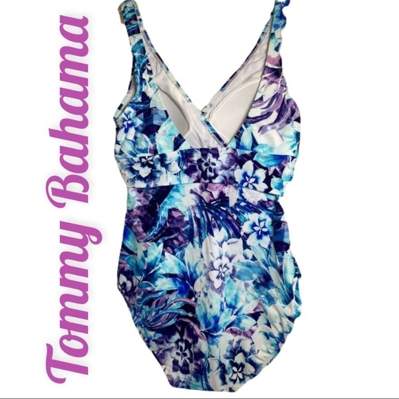 NWT TOMMY BAHAMA Floral Island Sculpt 1-Piece Swimsuit, Size 6 - Picture 4 of 12